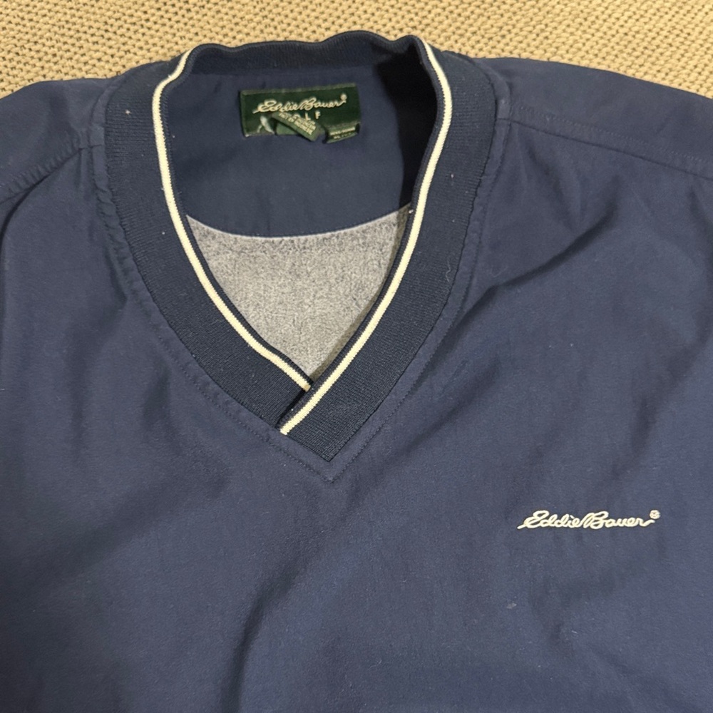 Eddie Bauer Men's Deep Blue V-Neck Sweater